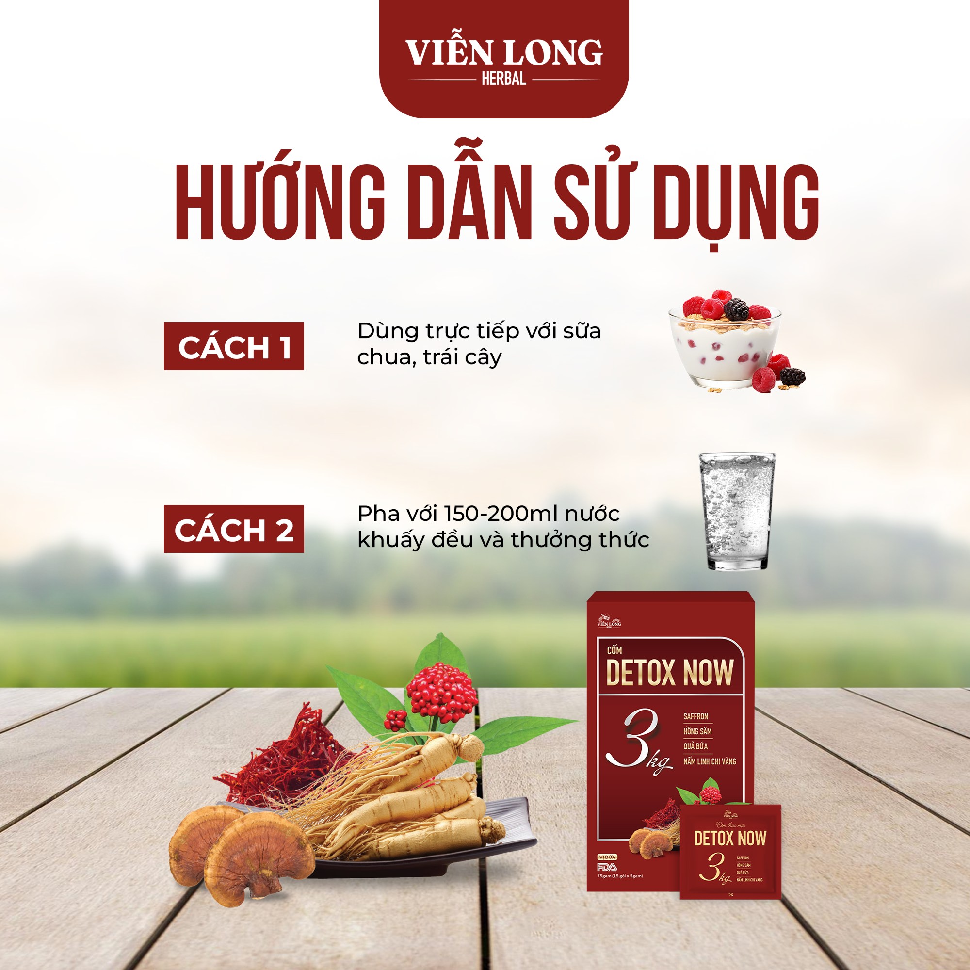 Cách sử dụng Cốm Detox Now