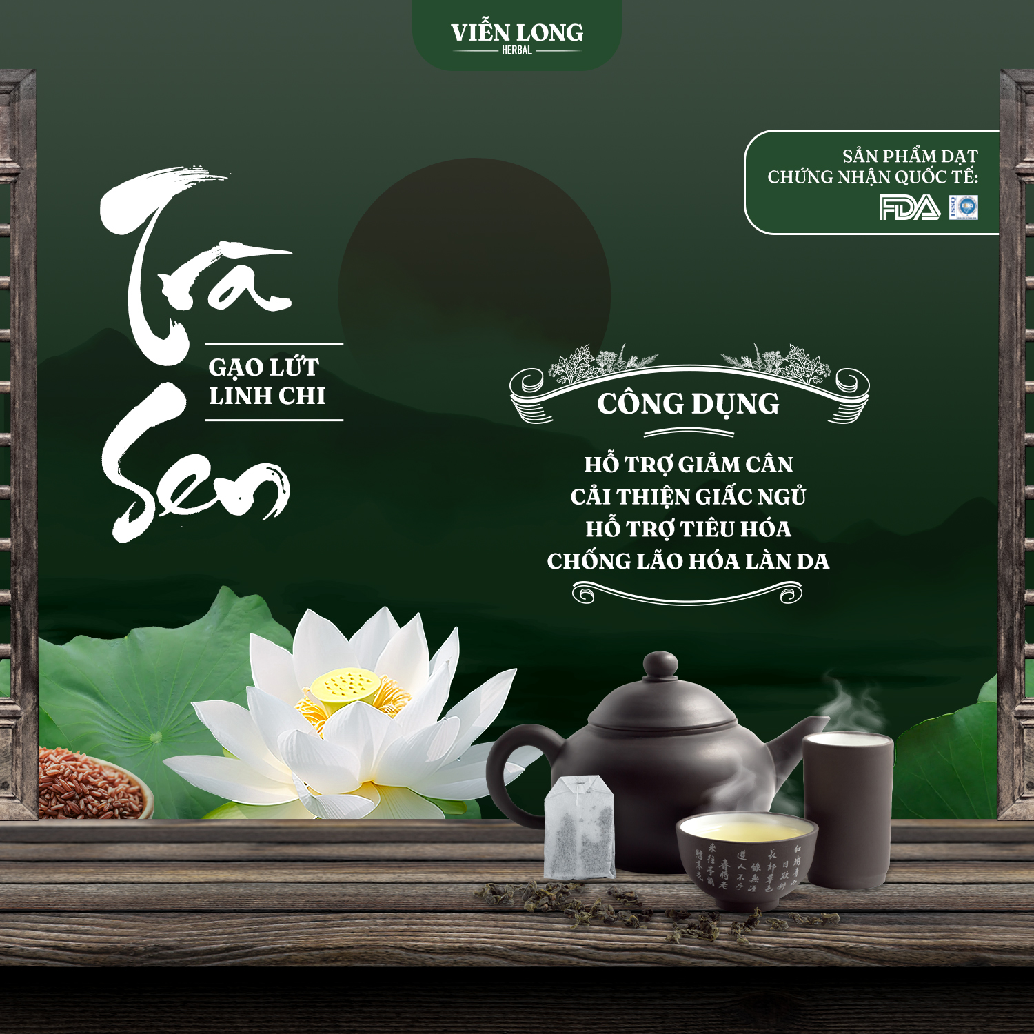 Công dụng trà sen gạo lứt linh chi